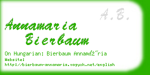 annamaria bierbaum business card